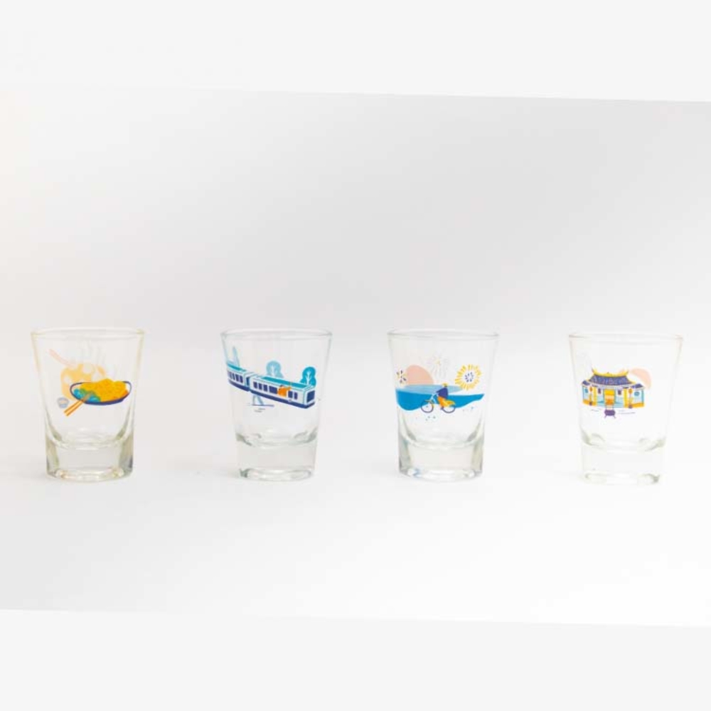 라이하오 시티스케이프 샷글라스 세트 4pcs