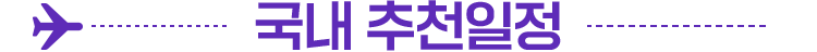국내 추천일정