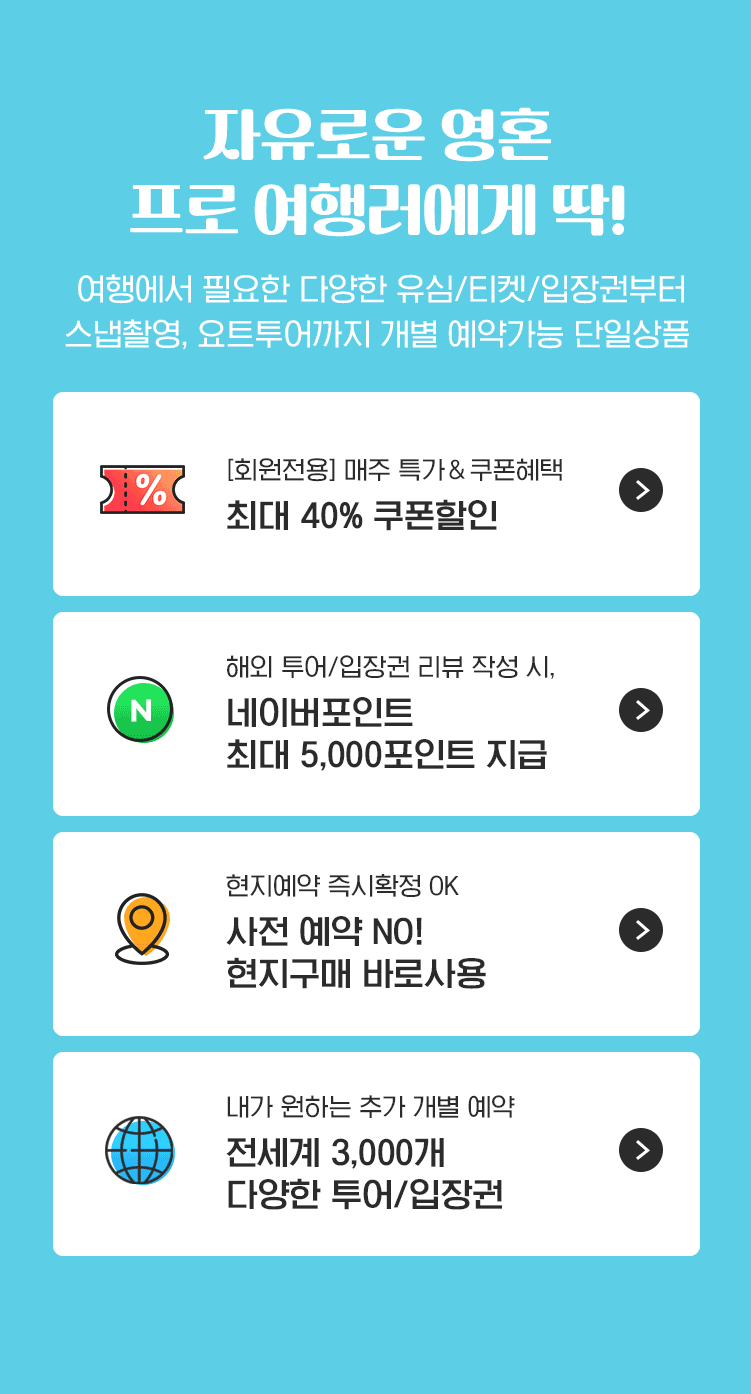 자유로운 영혼 프로 여행러에게 딱!